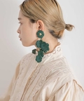 FUMIE=TANAKA leather flower earring