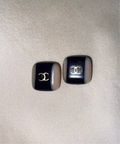 fB[X T CHANEL earring logo acrylic square 01a GfBbg tH[  CO ubN t[