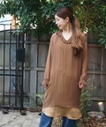 レディース 【sula / ソーラ】 knee length frill dress(silk)◆ ジャーナルスタンダード ラックス ワンピース ブラウン B L