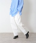 【POSTELEGANT/ポステレガント】 cotton trousers アンフォロー スラックス ホワイト S