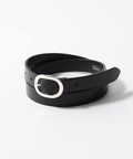 yXOLO JEWERLY / VzOval Silver Buckle with Leather Belt [h[ CY xg ubN M