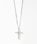 OLD GUCCI Ob` / BAMBOO CROSS SILVER NECKLACE [h[ CY lbNX Vo[ t[