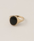 yUK Vintage JewelryzK9 Onyx Signet Ring [h[ CY O S[h t[