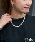 fB[X yPREEK/v[Nzsnake chain pearl half necklace t[[N lbNX Vo[ t[